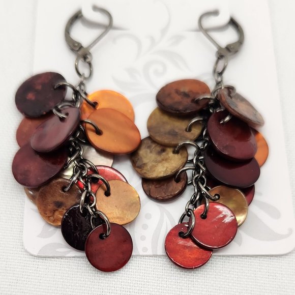 Joan Rivers Dangling Layer Round Shell Earrings #660 - Picture 16 of 16